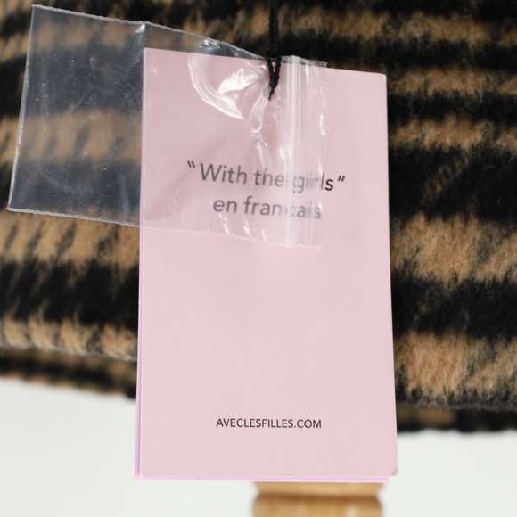 AVEC LES FILLES HOUNDSTOOTH PLAID OVERSIZED PEACOAT - Picture 9 of 13